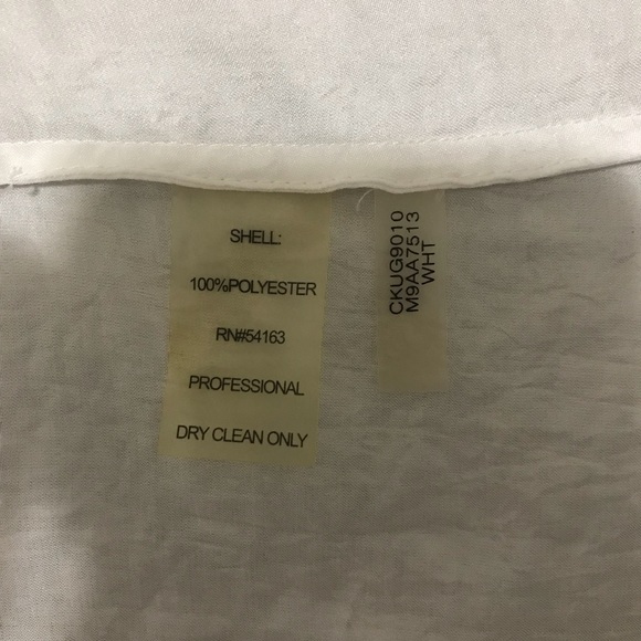 Calvin Klein Blouse White Like New - Picture 5 of 8